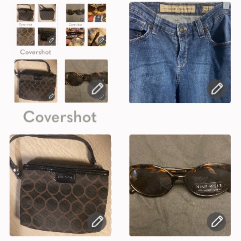 Nine West Set X3=sunglasses wristlet jeans 12P